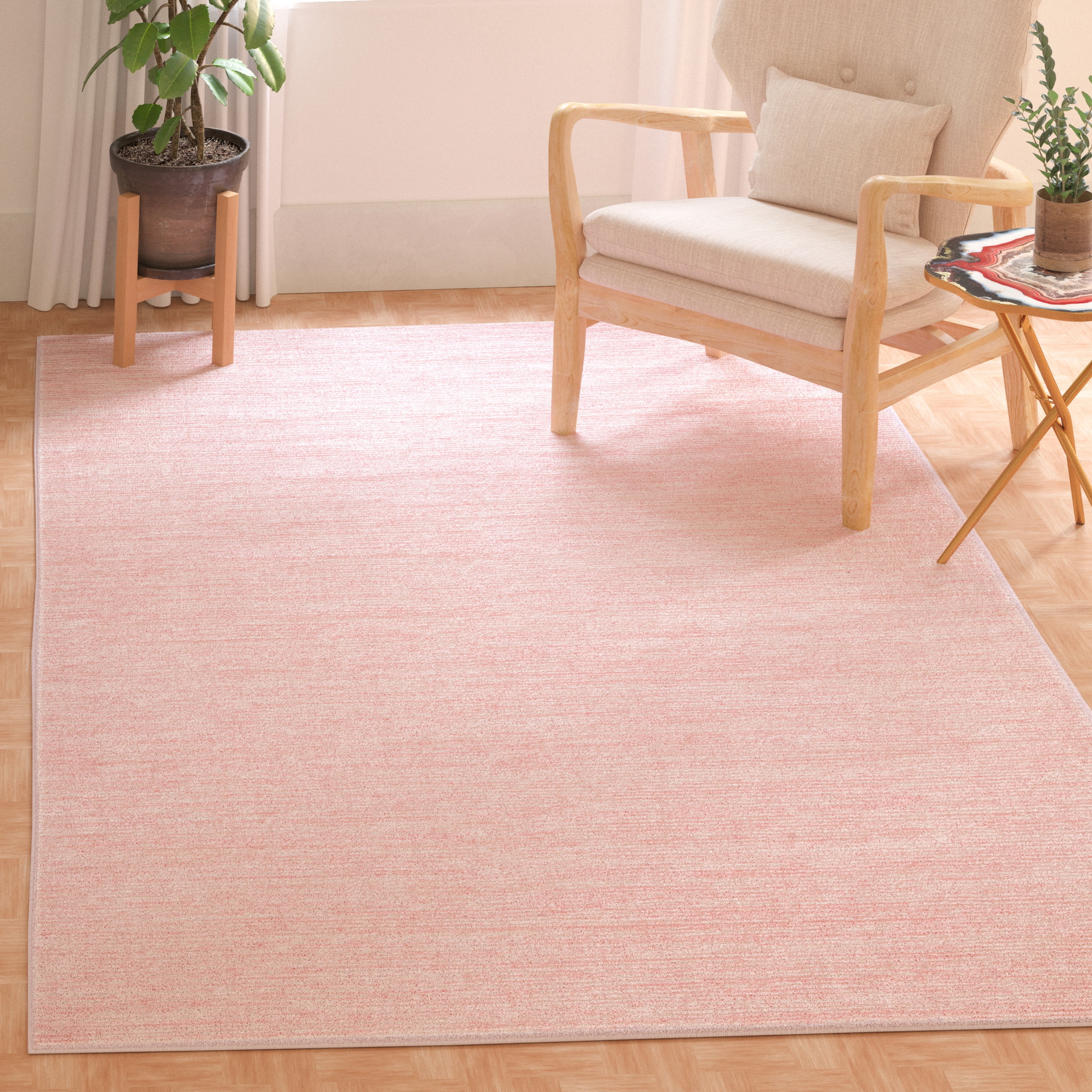 SAFAVIEH Vision Adrasteia Overdyed Solid Area Rug, 6' x 9', Pink - Modern Design, Pink, Non-Shedding & Easy Cleaning, Ideal for Living Room, Bedroom, Dining Space