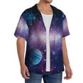 thumbnail image 2 of Fotbe Planets Stars And Galaxies1 Camisa Estampada de Manga Corta para Hombre, Casual de Verano, Estilo Playero, Sin Arrugas-3X-Large, 2 of 5
