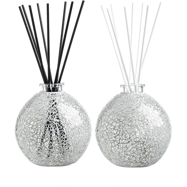 Whole Housewares | 12 Ounce Clear Mosaic Glass Diffuser Bottles With ...