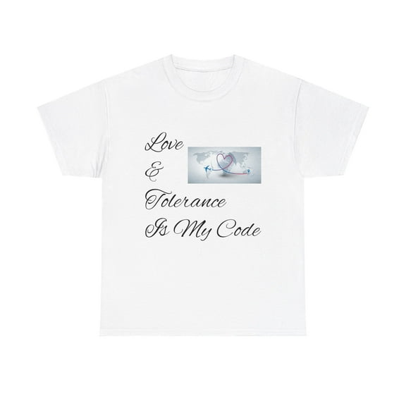Love and Tolerance is My Code Unisex Heavy Cotton Tee
