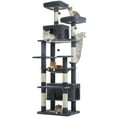 thumbnail image 2 of PEQULTI 81"Extra Large Cat Tree for Indoor Cat Tall Cat Tower with 7 scracthing posts Dark Gray, 2 of 7