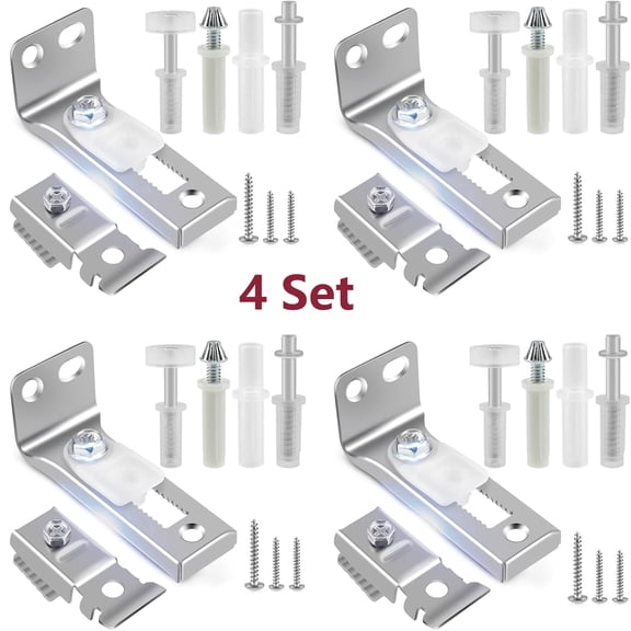 Bifold Door Hardware Repair Kit, Bifold Sliding Closet Doors Replacement Parts Include Top & Bottom Bracket, 3/8" Pivot, 7/8" Guides Wheel, for Folding Pocket Door Accordion - 4 Pcs