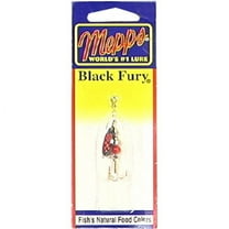 Mepps Black Fury Plain Treble Inline Spinner, 1/12 oz, Fluorescent Red Dot