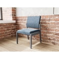 thumbnail image 4 of Pemberly Row Waiting Reception Armless Guest Chair Wood Frame in Blue, 4 of 5