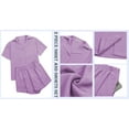 thumbnail image 5 of Fantaslook 2 Piece Womens Outfit Sets Button Down Shirts and Shorts Casual Lounge Sets Short Sleeve Pajamas Sets Summer Loungewear, 5 of 8
