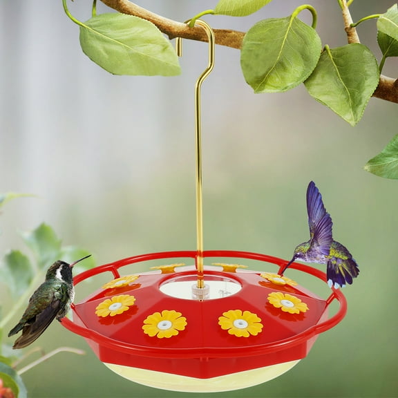 Hummingbird Feeder Hanging Bird Feeder Pendant with 8 Feeding Ports Ant and Bee Proof Hummingbird Feeder Decorative Flower Shape Bird Feed Tool for Home Garden Yard Patio Park