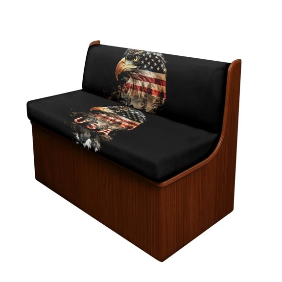 XYZCANDO American Flag Eagle RV Dinette Cushions Universal Camper Accessories Stretchable Cushion Covers for Couches and Sofas Comfortable Loveseat Sofa Chair Cover Furniture Protector Black