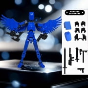 HYEASTR T13 Action Figure Set (Assembly Completed), 3D Printed Multi-Jointed, Titan 13 Action Figures with Wings, Multi-Articular Lucky Mobile Robot, Desktop Decorations for Game Lovers Toys - Set A