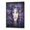 thumbnail image 3 of Designart 'Portrait of A Lady With Purple Lavender Flowers' Modern Framed Canvas Wall Art Print, 3 of 5