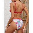 thumbnail image 2 of Trajes de baño de Dos Piezas con Parte Inferior brasileña de Bikini de Ojo de Cerradura para Mujer Rosa Roja XL Rosa Roja XL Xishao ropa, 2 of 2