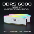 thumbnail image 2 of V-Color OTMXFAL1660830WWK 32GB DDR5 6000 Desktop Memory Kit OLED XFinity Plus RGB White, 2 of 4