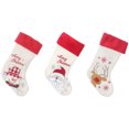 thumbnail image 1 of 3 piezas de medias navideñas de lino bordadas medias navideñas adornos navideños medias colgantes navideños bolsas de regalo JAMW Sencillez, 1 of 5
