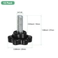 thumbnail image 3 of Uxcell 12-Pack Star Clamping Knobs, 1/4"-20 x 16mm Male Thread Hand Tightening Screw for Machinery/Electronic/Furniture/Umbrella Base, Hex Shaped Machine Handle Replacement [Black], 3 of 7