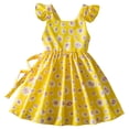 thumbnail image 1 of XXWXYD Robe Petite Fille Manches à Volants Ligne A Robe d'Été Tout-Petit Évasée Plissée à Étages Décontractée Midi Été Plage Robe Sans Manches Robe de Soirée Filles, 1 of 8
