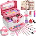 thumbnail image 1 of Kit de maquillaje Hollyhi 42 unidades para niñas con estuche cosmético de 3 a 12 años, 1 of 9