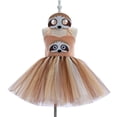 thumbnail image 3 of MEZZALL Cute Cartoon Sloth Girls Dress For Everyday Wear And Performances Halloween Tutu Outfit For Kids Playful Sleeveless Party Dress With Soft Skirt Stylish Clothes Sets, 3 of 5