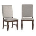 thumbnail image 3 of Weston Home Patterson Dark Oak Finish Upholstered Dining Chairs, Gray Linen (Set of 2), 3 of 6