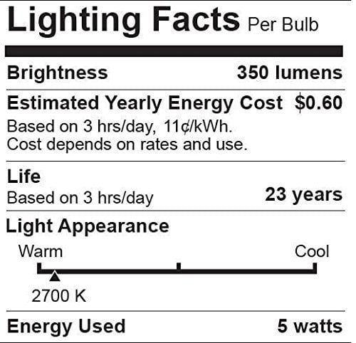 Chandelier Indoor/Outdoor BE12-5WW-6 Warm White 40 Watt using only 5 Watts 6 Pack Bioluz LEDFlame Tip Dimmable Candelabra LED E12 Candelabra Base Candle Bulbs 2700K Chandelier Indoor/Outdoor BE12-5WW-6 Warm White 40 Watt using only 5 Watts 6 Pack Bioluz LEDFlame Tip Dimmable Candelabra LED E12 Candelabra Base Candle Bulbs 2700K