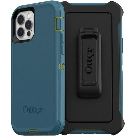 OtterBox Defender Series Screenless Edition Case for iPhone 12 & iPhone 12 Pro Only - Holster Clip Included - Non-Retail Packaging - Teal Me About It Guacamole/Corsair