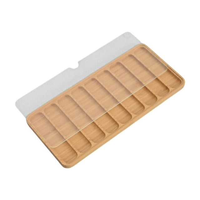 Bandeja organizadora de correas de reloj de madera, moderna, hecha a mano, decorativa, con cierre transparente. 9 cuadrícula