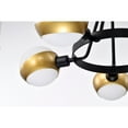 thumbnail image 5 of Melite 23 in. 5-Light Indoor Matte Black and Satin Gold Finish Chandelier with Light Kit, 5 of 5