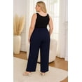 thumbnail image 4 of OHHSHEEN Black Wide Leg Pants for Women with Pockets – High Waist Pull-On Work Pants, Comfy Business Casual Trousers with Elastic Waistband, 4 of 5