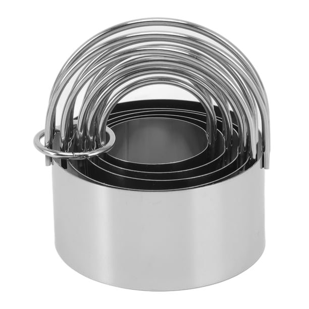 Moldes Para Cortadores De Galletas, Juego De Cortadores De Galletas Redondos De Acero Inoxidable Con Cuerpo Recto De 5 Piezas Para Festivales