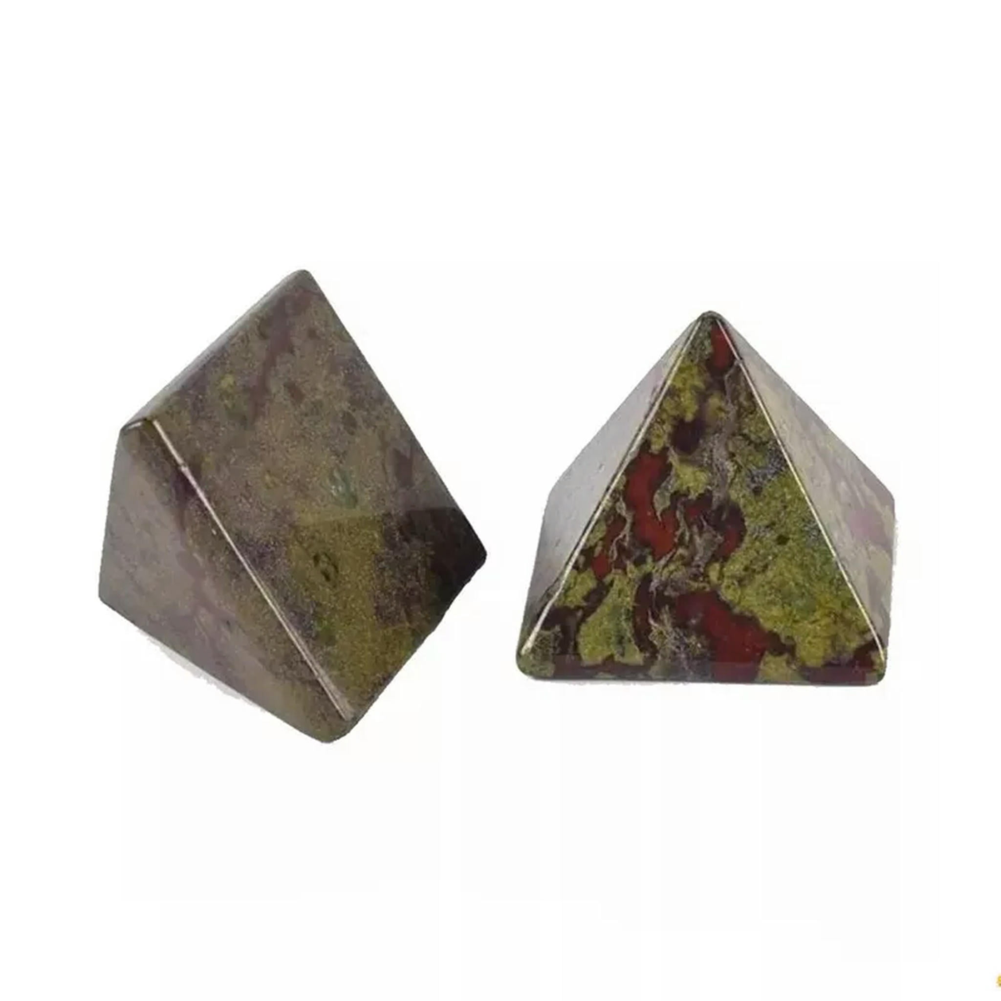 EOEMY 5Pcs Natural Dragon Blood Quartz Crystal Pyramid Healing Orgonite Gemstone Tower