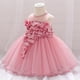thumbnail image 4 of Vestido Para Niñas, Ropa Para Niñas Pequeñas, Temperamento, Flores, Perlas, Hilo De Red, Vestido De Fiesta De Cumpleaños, Vestidos, Rosa Intenso Odeerbi LM103-8313, 4 of 9
