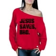 thumbnail image 1 of Awkward Styles Jesus Saves Ladies Off The Shoulder Sweater Black Clothing for Women Jesus Saves Bro Oversized Sweatshirt Christian Clothes Jesus Saves Bro Off The Shoulder Sweatshirt for Women, 1 of 4