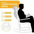 thumbnail image 6 of PetFurnishn Outdoor Rocking Chair Oversized Wooden Patio Chairs with Widened Armrest High Back Porch Rocker for Lawn, Garden, Backyard, Fire Pit (White), 6 of 7