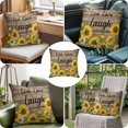 thumbnail image 6 of Sunflower Live Love Laugh Throw Pillow Cover Farm Vintage Wood Striped Texture Cotton Linen Cushion Cover Throw Pillow Case with Invisible Zipper for Couch Sofa Bed Chair Car 18x18 Inch, 6 of 9