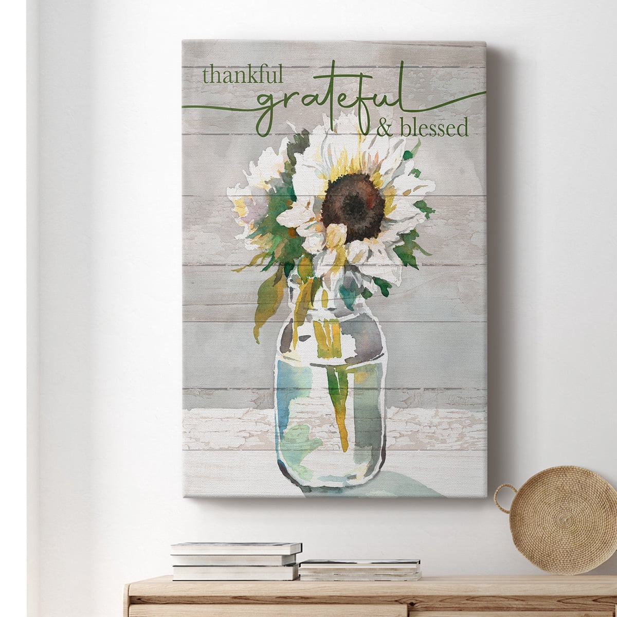 Thankful, Grateful, Blessed Premium Gallery Wrapped Canvas - Ready to Hang