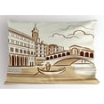 thumbnail image 1 of Venice Pillow Sham Stencil Art Display of Tranquil Venetian Landscape Bridge Buildings and Gondola, Decorative Standard Queen Size Printed Pillowcase, 30 X 20 Inches, Burgundy Cream, by Ambesonne, 1 of 2