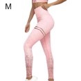 thumbnail image 3 of Impresión de pantalones de cintura alta ejecutando ejercicio ejercicio ejercicio fitness yoga deportes leggings adelgazamiento casual tobillo longitud pantalones rosa m Noticed AP004582-06, 3 of 7