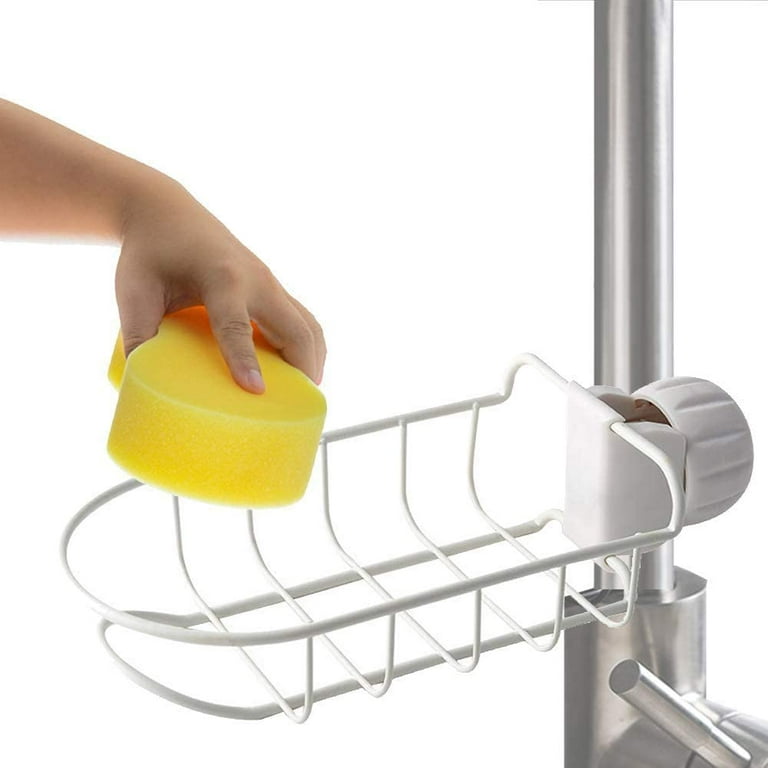 1pc Stainless Steel Sink Sponge Holder, Hand Sanitizer Storage Basket,  Drain Rack, Faucet Sponge Holder, Kitchen Sink Caddy Organizer Over Faucet,  Wit