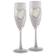 Elegance Pair of Flutes with Engraving Badge, 8.5" H