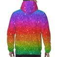 thumbnail image 7 of Honeii Rainbow Glitter Pattern Mens Hoodies Men's Loose Sleeve Sweatshirt,Pullover Hooded Sweatshirt for Men,Essentials Hoodie-3X-Large, 7 of 7