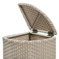 thumbnail image 3 of happimess Chloe 15.56-Gallon All-Weather Wicker/Metal Corner Hideaway Outdoor Trash Can for Package Delivery, Patio Furniture, Cushions, Gardening Tools, Pool Supplies, Light Pink/White, HPM1200D, 3 of 9