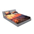thumbnail image 2 of Ambesonne Fantasy Fitted Sheet & Pillow Sham Set, Sandy Skyscraper, Full, Orange Blue, 2 of 2