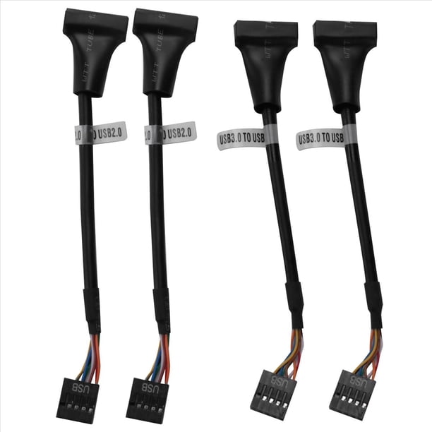4 Piezas de Cabezal USB 3.0 Una USB 2.0, USB 3.0 Una USB 2.0 Cable Adaptador de Placa Base, 19 USB3.0 Macho Una 9 USB2.0 Hembra