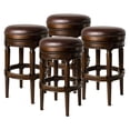 thumbnail image 1 of Open Box Maven Lane Pullman Backless Swivel Bar Stool Dark Walnut (4 Pack), 1 of 6