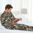 thumbnail image 6 of Lsque Leopard And Zebra1 Pattern Long Sleeve Pajama Set for Men - Soft 2-Piece Sleepwear and Loungewear Set with Pockets, Comfy Nightwear-XX-Large, 6 of 7