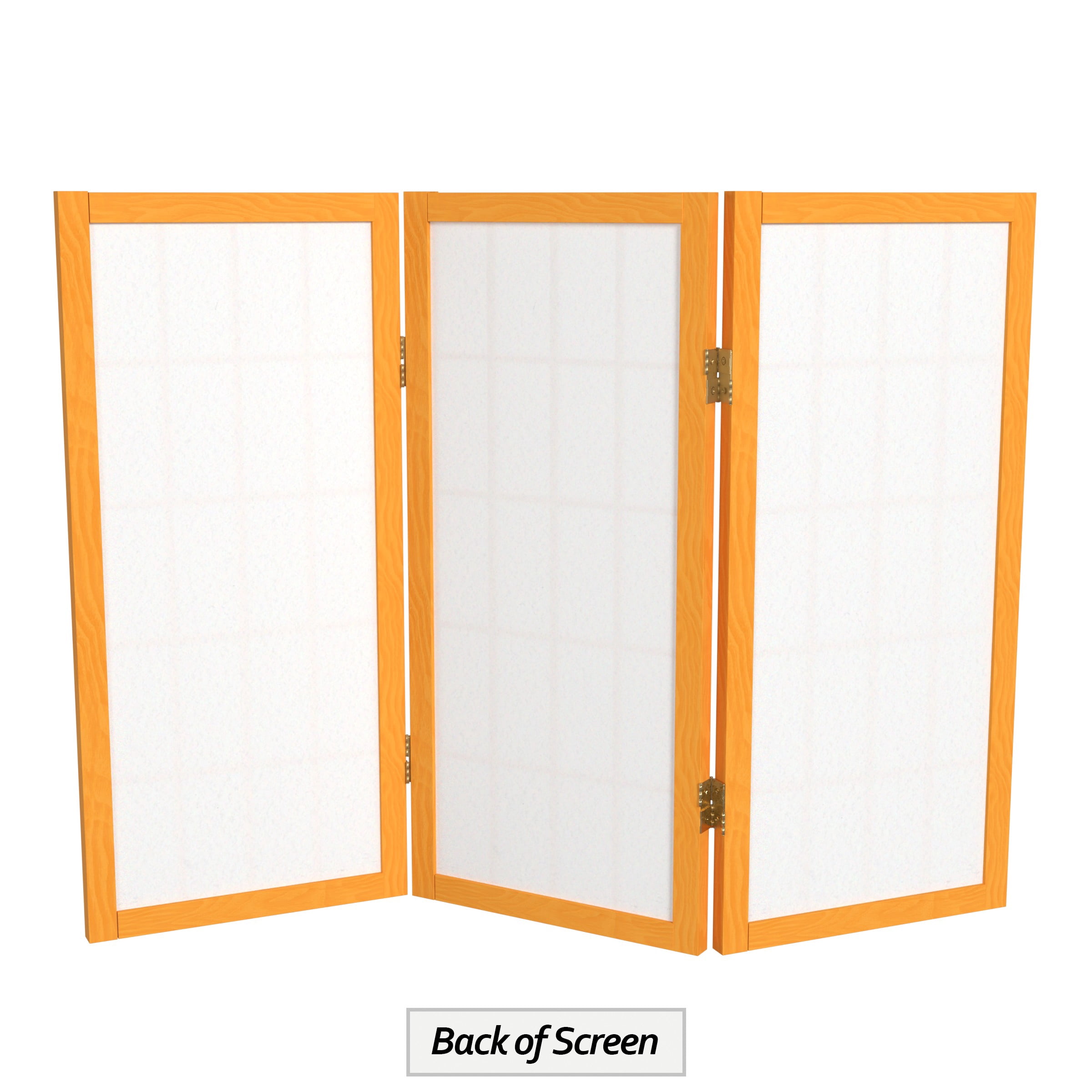 2 ft. Tall Desktop Window Pane Shoji Screen - Honey - 3 Panels