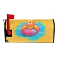 thumbnail image 3 of Cute Bear Swimming Circle Mailbox Covers Magnetic Post Box Cover Wraps Standard Size 21"x18" Waterproof Home Garden Yard Outside Decor, 3 of 9