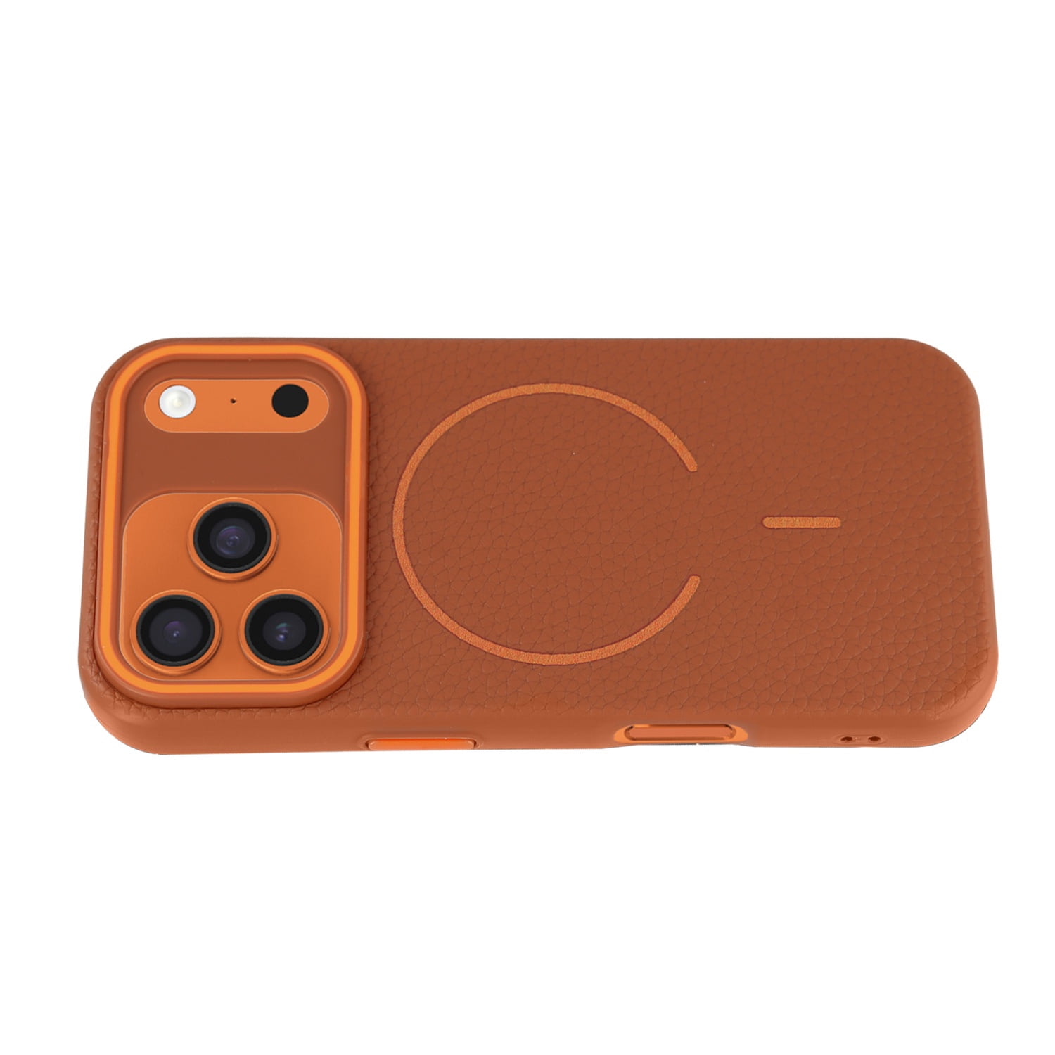 Magnetic Leather Soft Cases for iPhone 17 Pro Max - Golden Brown