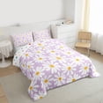 thumbnail image 3 of Homewish Kawaii Groovy Girls Full Size Comforter Sets, Rustic Farmhouse Flower Bedding Comforter Set, Dreamy Purple Daisy Reversible Bedding Sets, Luxury Bedroom Decor, 3pcs, 3 of 8
