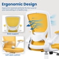 thumbnail image 4 of COOLHUT Office Chair, Ergonomic Office Chair, Comfort Home Office Task Chair, Lumbar Support Computer Chair with Flip-up Arms and Adjustable Height, 350LBS, Yellow, 4 of 11