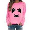 thumbnail image 2 of Puntoco Suéter De Cuello Redondo De Manga Larga Con Estampado De Gato Suelto Casual De Otoño E Invierno Para Mujer Puntoco Puntoco-5742, 2 of 4