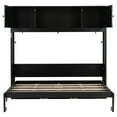 thumbnail image 6 of Euroco Full Size Murphy Bed with Cabinet, Storage Wall Bed for Guest Room, Black, 6 of 16